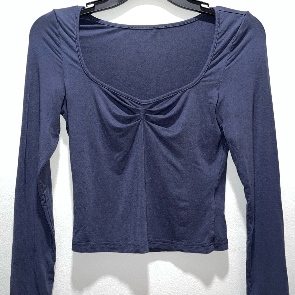 Elegant Navy Long Sleeve Top
